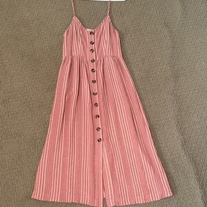 American Eagle Outfitters Pink Striped Maxi Dress